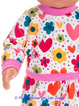 Baby Born Badpopje 32 cm Pyjama bloem/hartjes/multi - 1