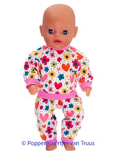 Baby Born Soft 36 cm Pyjama bloem/hartjes/multi