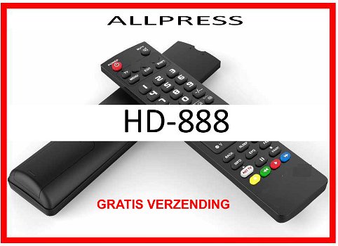 Vervangende afstandsbediening voor de HD-888 van ALLPRESS. - 0