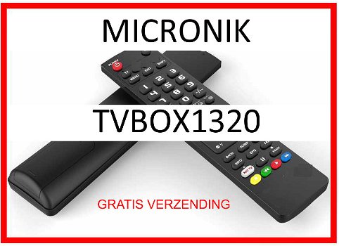 Vervangende afstandsbediening voor de TVBOX1320 van MICRONIK. - 0