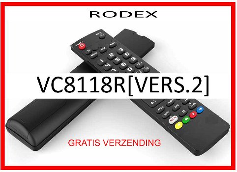 Vervangende afstandsbediening voor de VC8118R[VERS.2] van RODEX. - 0