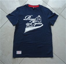 Te koop nieuw blauw T-shirt van Horze met print (maat: XL).