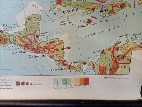 Landkaart / schoolkaart Noord Amerika - 2