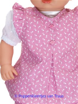 Baby Annabell 43 cm Overgooier setje roze/witte bloemetjes - 1