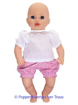 Baby Annabell 43 cm Overgooier setje roze/witte bloemetjes - 2