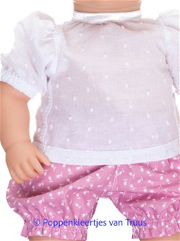 Baby Annabell 43 cm Overgooier setje roze/witte bloemetjes - 3