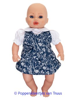 Baby Annabell 43 cm Overgooier setje blauw/wit/bloemen - 0