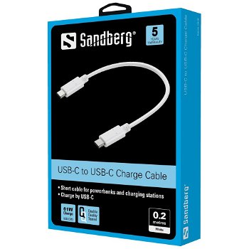 USB-C Charge Cable 0.2m geschikt voor alle merken - 1