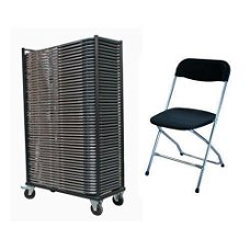 Aanbieding 50 klapstoelen Chroom - Zwart + kar