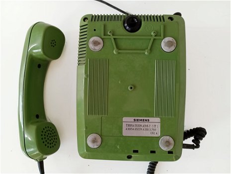 Vintage groene telefoon met draaischijf - 3