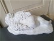 Prachtig grote witte liggende engel ,zeer gedetailleerd - 4 - Thumbnail