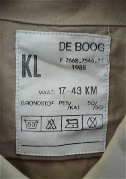 Hemd, Uniform DT63 (Dagelijks Tenue), korte mouw, Koninklijke Landmacht, maat: 17-43, 1988.(Nr.1) - 3