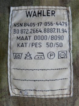 Broek, Kort, Gevechts, Uniform, KL, M93, Woodland Camouflage, maat: 0000/8090, 1994.(Nr.9) - 6