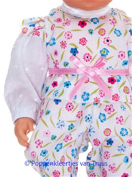 Baby Born 32 cm Jumpsuit roze/blauwe bloemetjes - 1