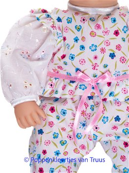 Baby Annabell 43 cm Jumpsuit roze/blauwe bloemetjes - 1