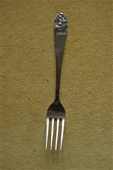 Kinderbestek vork, afbeelding Assepoester - 0