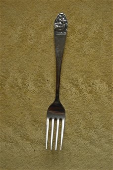 Kinderbestek vork, afbeelding Assepoester