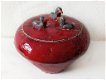 Decoratieve schaal / pot van rood aardewerk - 0 - Thumbnail