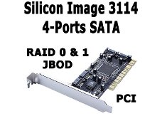 Silicon Image 3114 4-Ports SATA RAID PCI Controllers