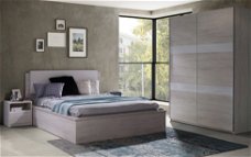 VOORRAAD Complete slaapkamer Denver Wit eiken 160x200 cm MONTAGE MOGELIJK