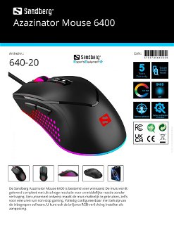 Azazinator Mouse 6400 muis voor de gamers - 4