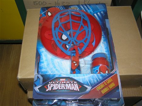 Spiderman frisbee en grote bellenblaas wand - 0