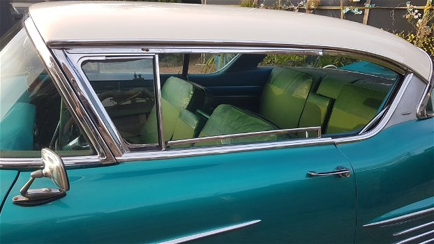 Cadillac Coupe de Ville 1958 V8 auto Full 0pties 2 doors Hartop Groen wit dak - 4