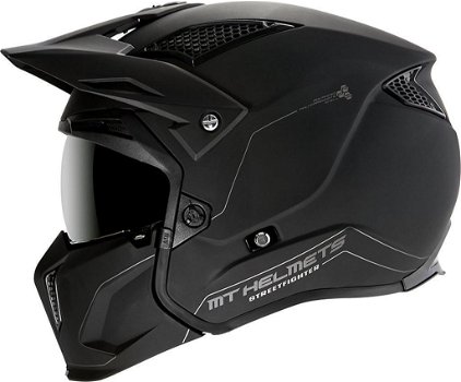 NIEUW HELM MT STREETFIGHTER SV MAAT XXL MAT ZWART 63/64 CM - 1