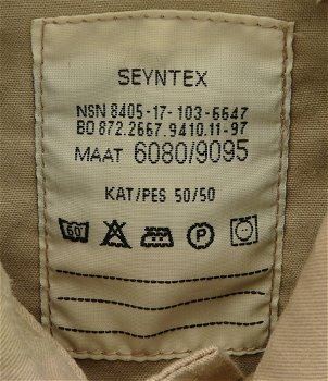 Jas, Gevechts, Uniform, M93, Desert Camouflage, KL, maat: 6080/9095, 1997.(Nr.1) - 3