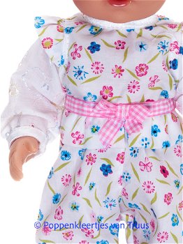 Baby Born Badpopje 32 cm Jumpsuit roze/blauwe bloemetjes - 1