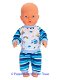 Mon Bébé 40 cm Jongens pyjama blauw/streep - 0 - Thumbnail