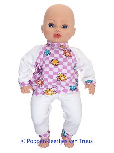 Baby Annabell 43 cm Pyjama ruitjes/bloem/multi