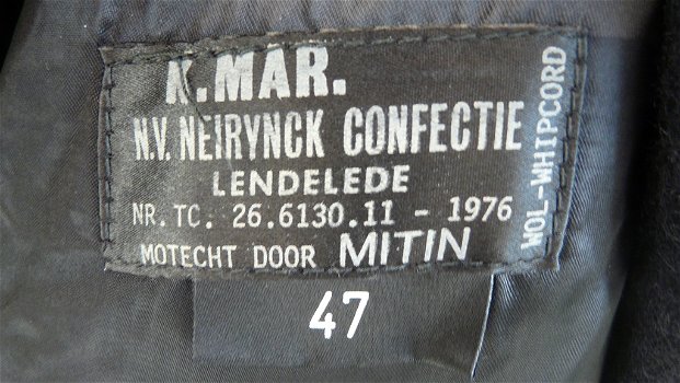 Overjas, DT, Koninklijke Marechaussee (KMar), maat: 47-48, jaren'70/'80.(Nr.1) - 4