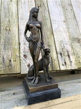 bronzen beeld van Cleopatra , panter - 7