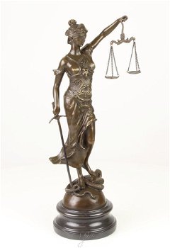 bronzen beeld Vrouwe Justitia , brons , beeld - 0