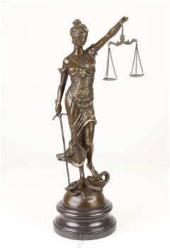 bronzen beeld Vrouwe Justitia , brons , beeld - 1