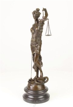 bronzen beeld Vrouwe Justitia , brons , beeld - 2