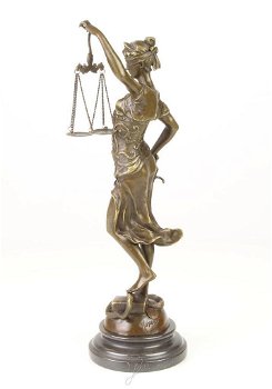beeld , Vrouwe Justitia , brons beeld - 2