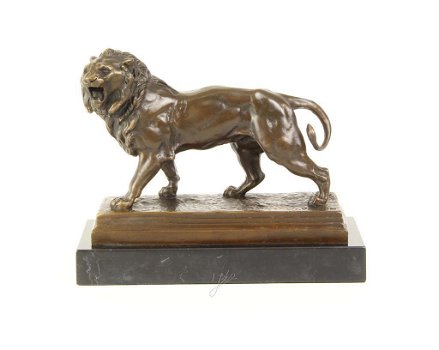 bronzen beeld van een leeuw ,brons , leeuw , beeld , kado - 0