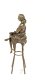 Een bronzen beeld , topless dame op barkruk , pikant - 3 - Thumbnail
