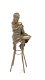 Een bronzen beeld , topless dame op barkruk , pikant - 5 - Thumbnail