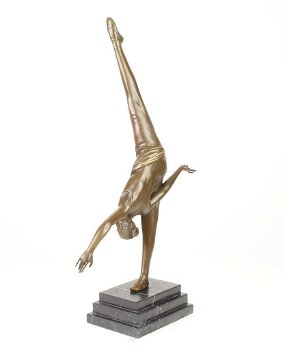 bronzen beeld , vrouwelijke turnster, turne - 3