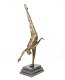 bronzen beeld , vrouwelijke turnster, turne - 3 - Thumbnail
