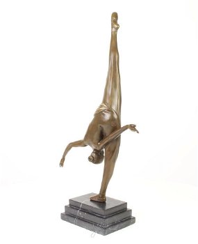 bronzen beeld , vrouwelijke turnster, turne - 5