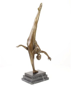 bronzen beeld , vrouwelijke turnster, turne - 7