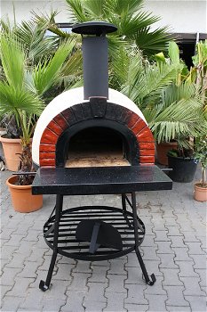 Compacte houtgestookte pizzaoven AMALFI AD70 RED BRICK - 6