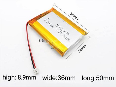 New Battery Lithium-Ion Batteries YOUTEJIA 3.7V 2150mAh/7.95WH - 0