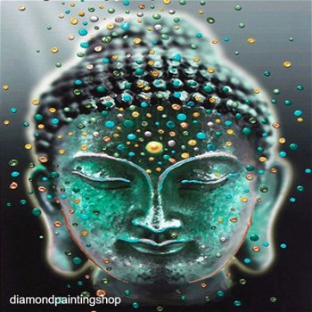 OPRUIMING FULL diamond painting green buddha - 0