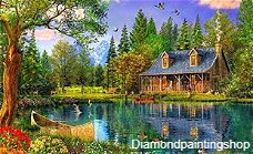 OPRUIMING FULL diamond painting nature house (SQUARE)