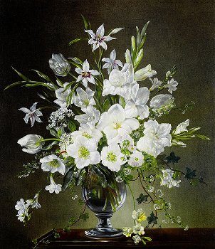 OPRUIMING FULL diamond painting vase with white flowers - 0